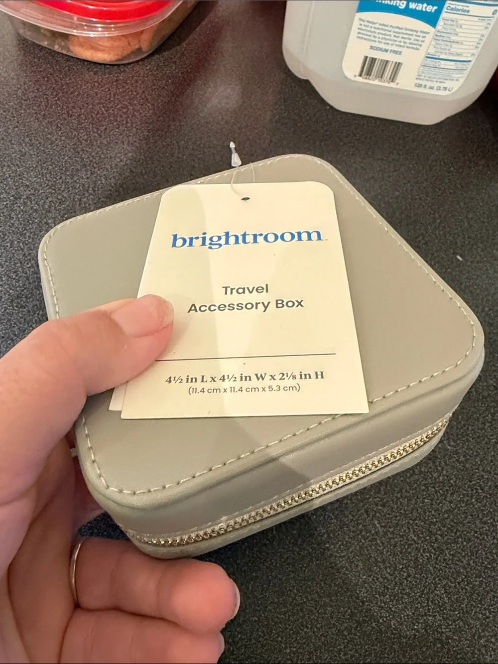 Brightroom Cream Travel Jewelry Organizer with Ring Rolls and Mirror
